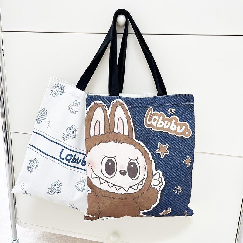Cartoon Canvas Bag Girl Cute Hand Canvas Bag Going Out Versatile Hand Satchel Tote Bag