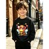 1pc Heartfelt Honey: The Charming Bee with Love Glasses Boys' Crewneck Sweatshirt,
