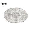 Decorative Centerpiece Mats for Dining White Lace Doily, Elegant Retro Placemat, Embroidered Table Breathable Polyester Mat, Rectangular Round