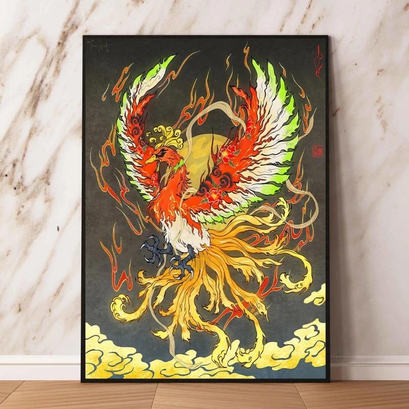 Lugia Ho-Oh Pokemon Unframed Canvas Painting Comic Themed Anime Wall Decor Unique Collection Enhance Your Living Space