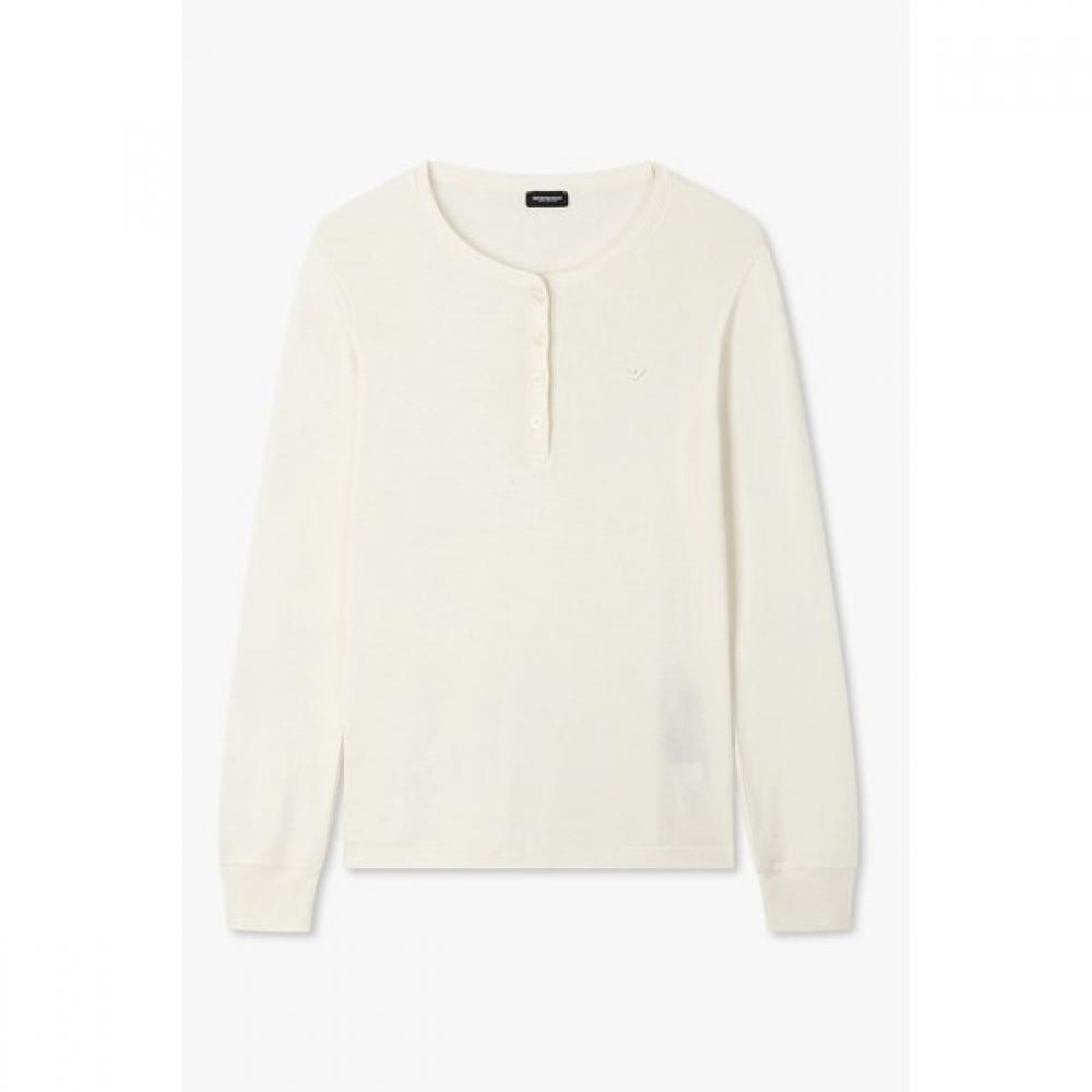 Emporio Armani Women S Lounge T ShirT Long Sleeve Henley Neck XS(85)