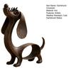 Backyard Metal Animal Statue Vintage Iron Dachshund Figurine, Cute Puppy Sculpture, Artistic Rustic Balcony Craft Dog for Outdoor Garden Indoor Table