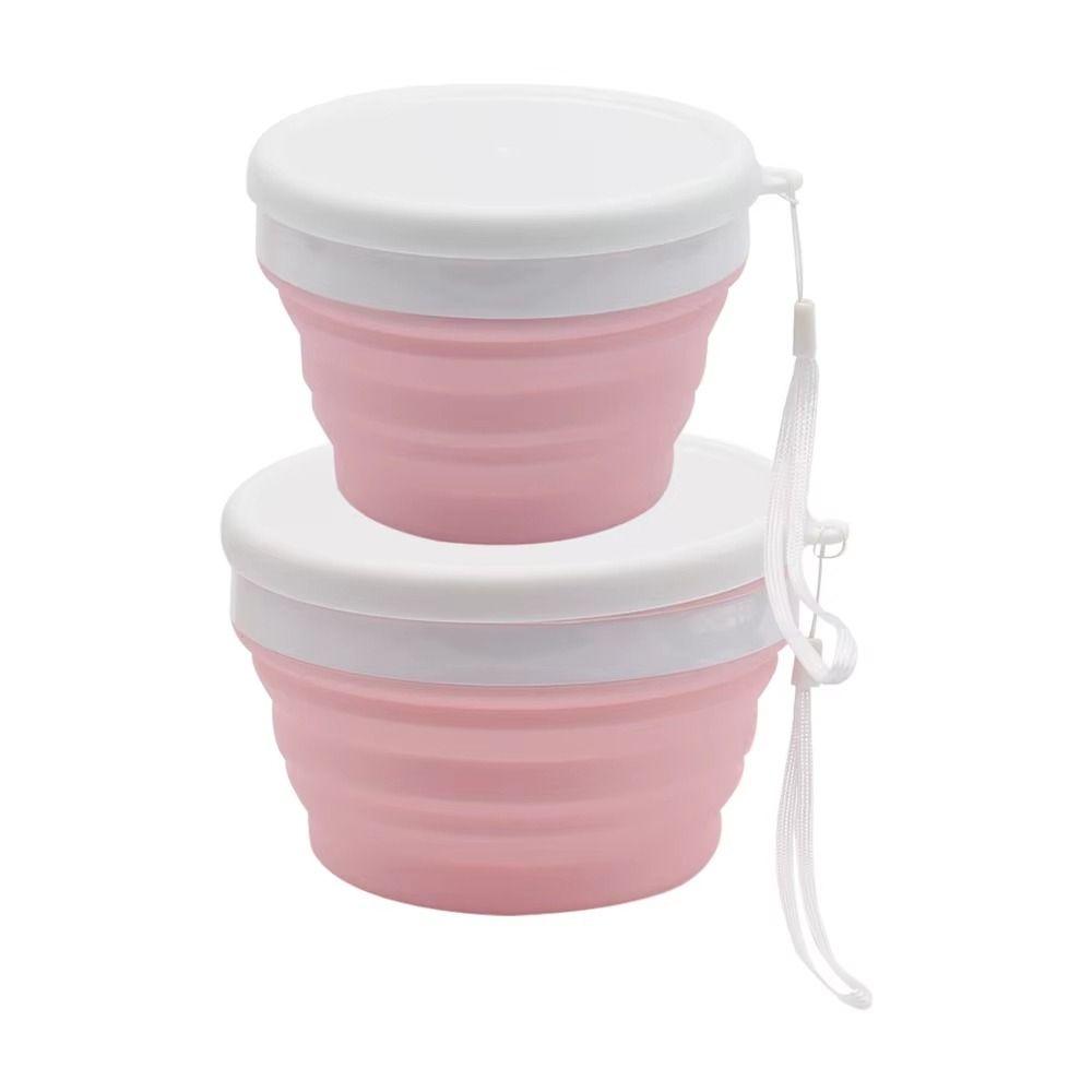 Food Grade Portable Food Container Lid Folding Lunch Box BPA-Free Silicone Foldable Bowl  Hiking