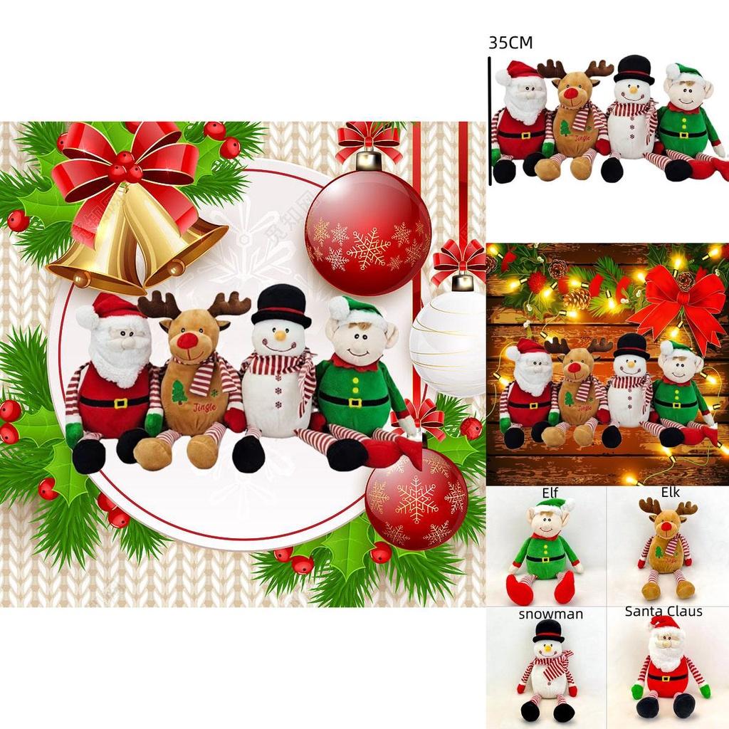 Festive Plush Santa Snowman Elk Doll Decorative Toy For Christmas
