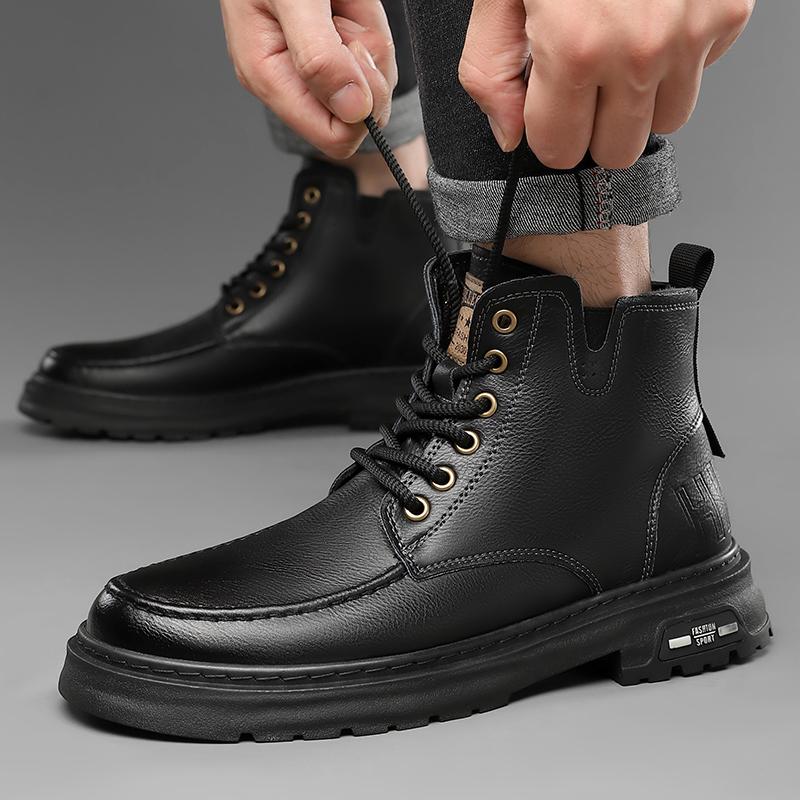 Ghete de lux pentru bărbați, pantofi clasici din piele, pantofi de exterior pentru bărbați, pantofi casual pentru bărbați, cizme la gleznă, nou-veniți, adidași cu dantelă