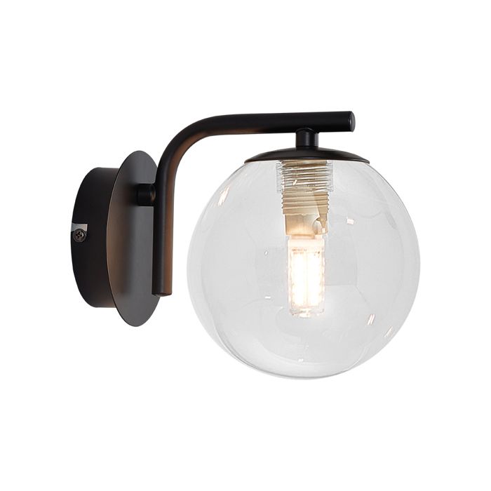 Applique murale décorative 1xG9 10W IP20 – Transparent et Noir