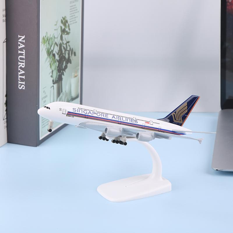 20Cm Plane Model Boeing A380 Singapore Airlines Aircraft Alloy Simulation Airplane Model Aircraft For Kids Toys Christmas Gift