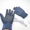 USB Electric Heating Knitted Warm Gloves Double-sided Heated Palm Glue Points Anti-slip Touch Screen Men and Women Outdoor Sports Riding