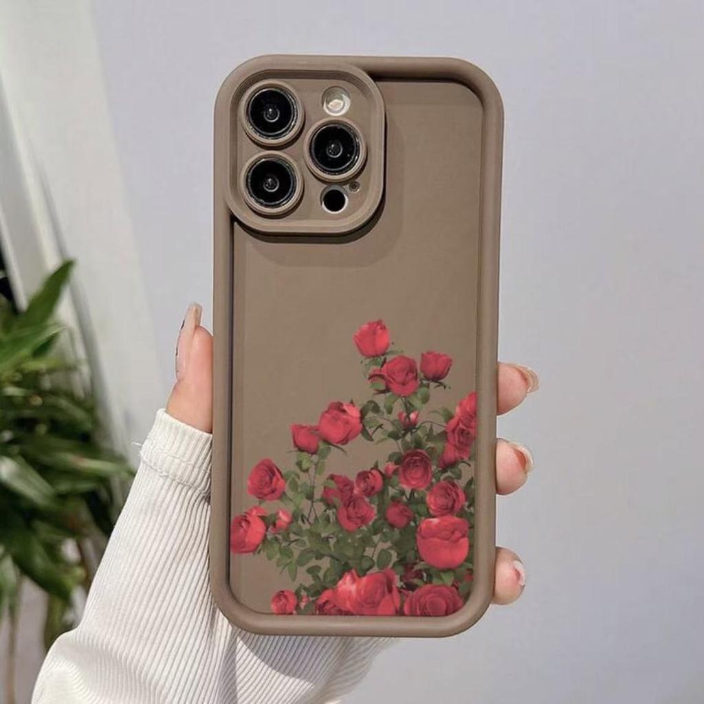 The new rose is suitable for iphone17pro mobile phone case, Apple 15 anti-drop 14 foreign trade 13promax personality 16x.
