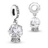 New Sparkling Snowflake Snowglobe Charms Fit Pan  Bracelet Necklace DIY Christmas Jewelry Gift for Women
