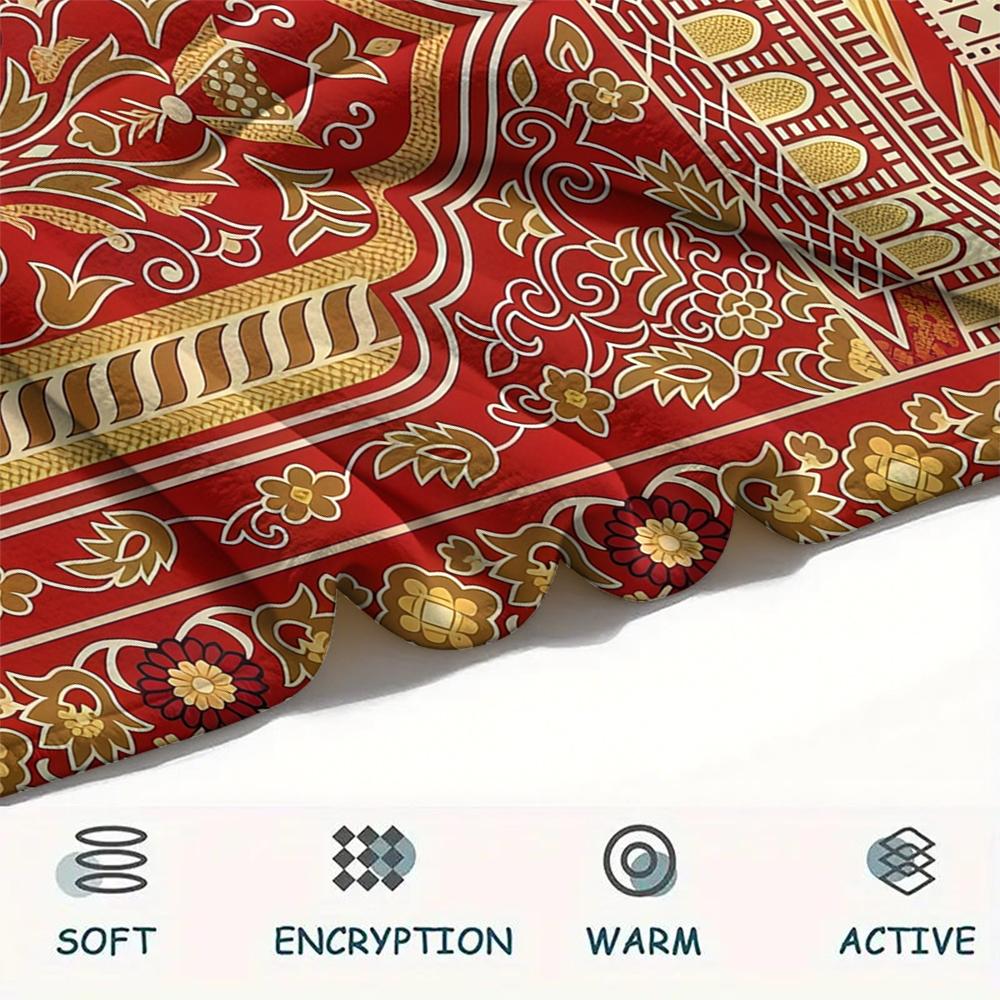 1Pz Coperta in Flanella con Stampa Musulmana, Alta Qualità, Per Tutte le Stagioni, Decorazione per la Casa, Calore e Comfort, Perfetta per Regali di Natale