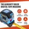 3 In 1 Laser Tape Measure Distance Meter Digital Tape Measure High Precision 40M Retractable Roll Cord Rangefinde Measuring Tool