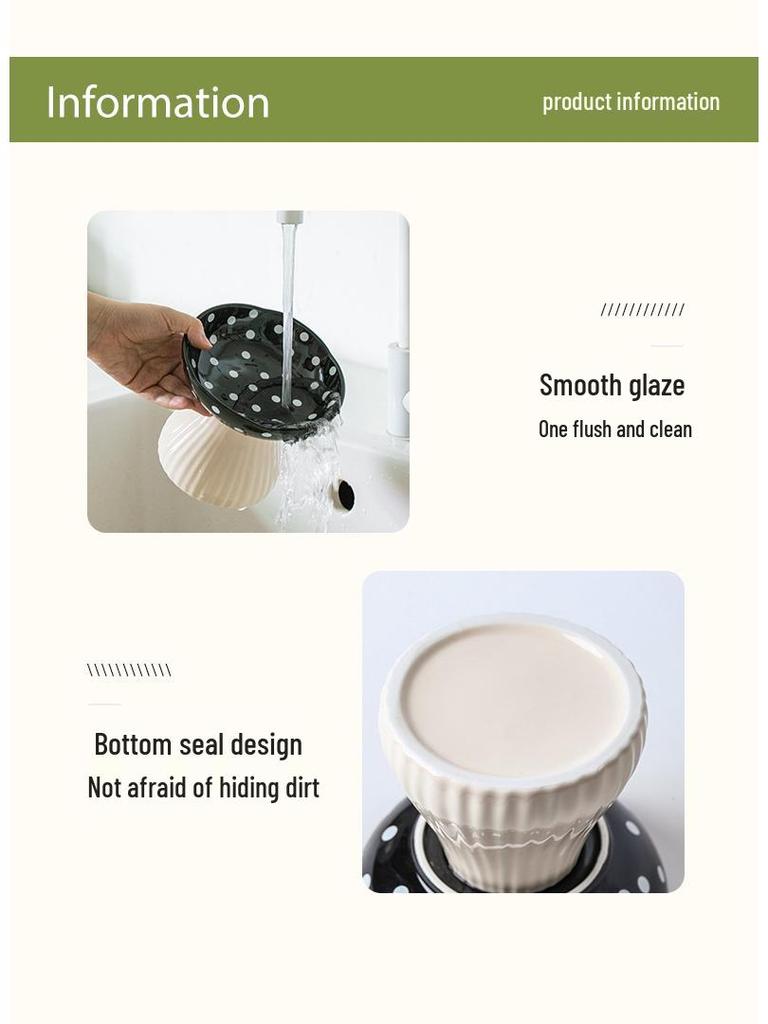 Universal Ceramic Cat & Dog Bowl - Anti-tip, High-legged Design for Neck Protection