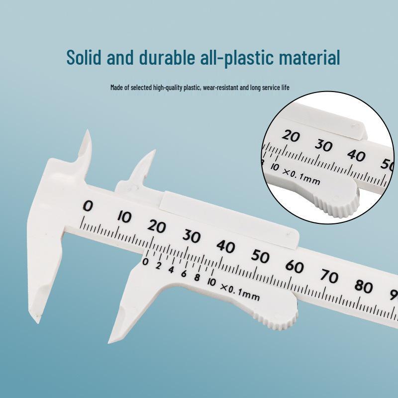 Antique-Style Plastic Vernier Caliper: 0-100mm Single Scale Student Measuring Tool