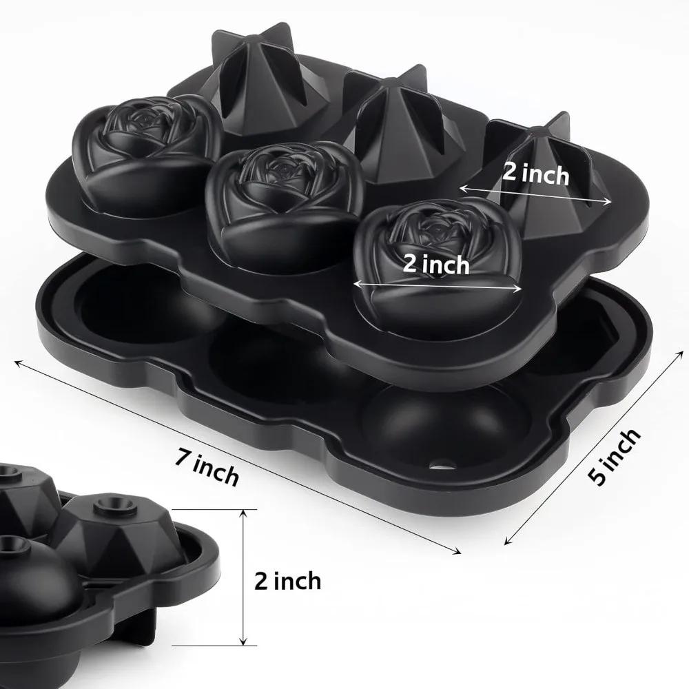 Premium Reusable Ice Cube Trays Easy To Clean Durable Silicone Ice Cube Molds Silicone Rubber Rose Shape Ice Molds Party