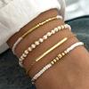Vintage Star Crystal Rice Bead Bracelet Set for Women Delicate Beaded Stackable Design Bracelet Girls Party Jewelry Accessory
