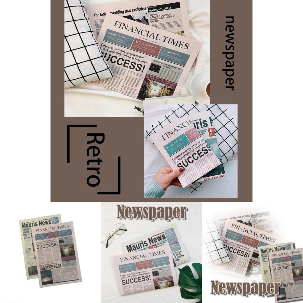 2pcs English Newspaper Vintage Style Photography Background Props Shooting