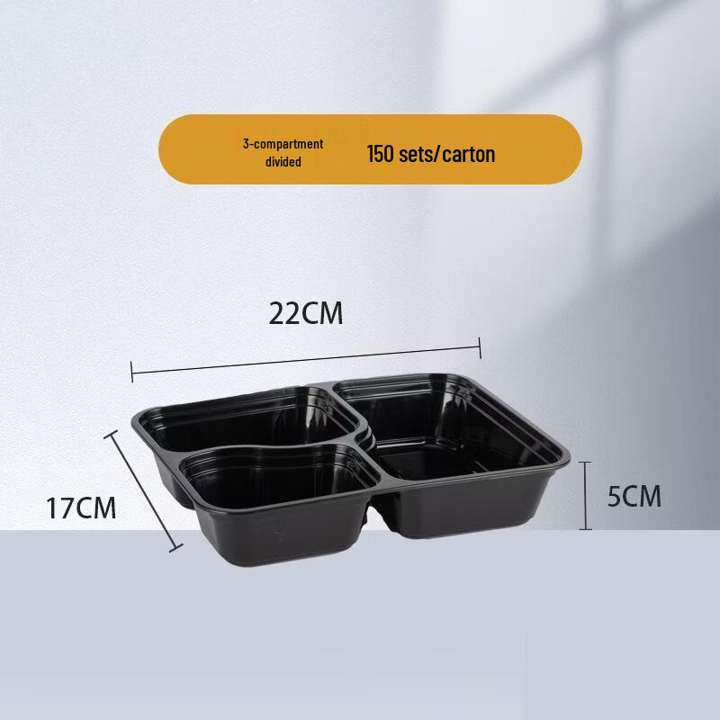 JingJingRS Disposable 3-Compartment Meal Prep Containers