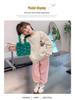 2025 Korean-Style Girls' Cartoon Bear Hoodie: Stylish Autumn/Winter Velvet Top