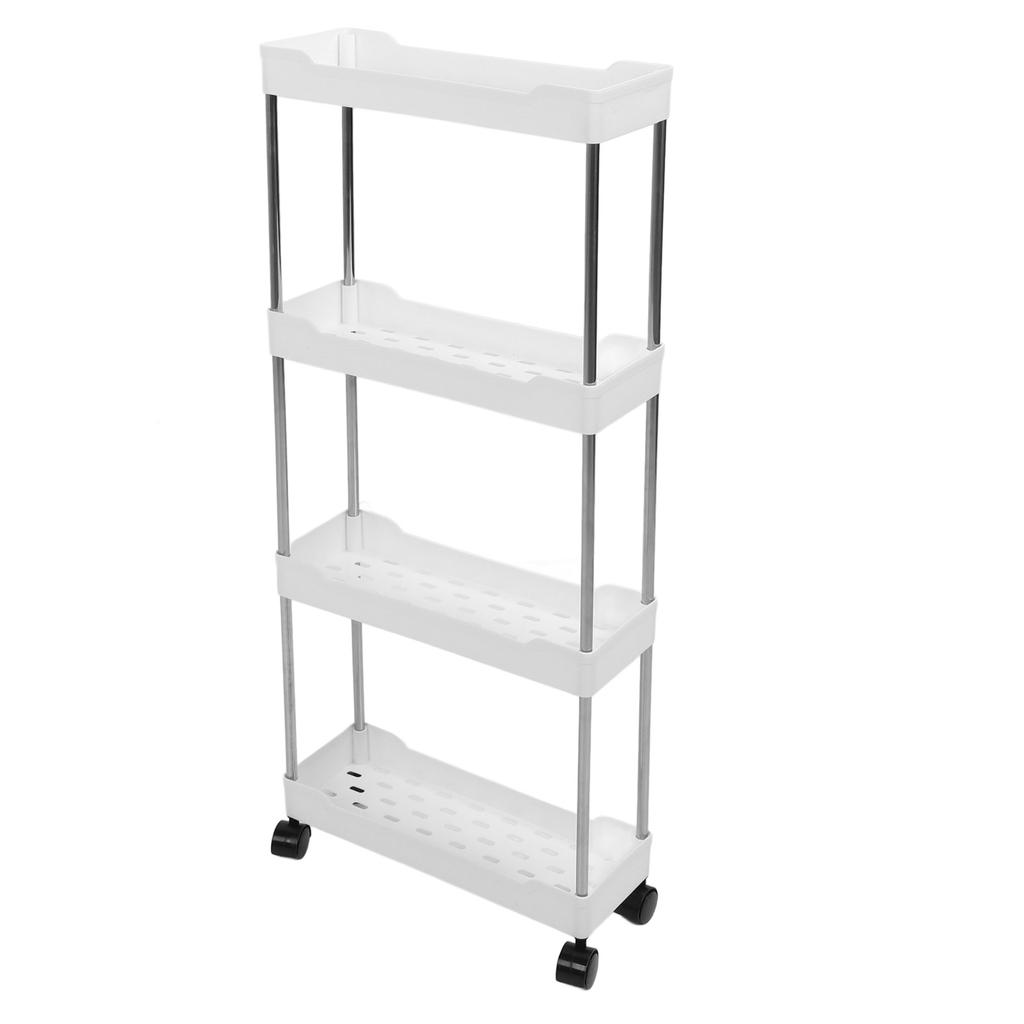 Úzký pojízdný úložný vozík 4 patra Koupelna   Mobilní policový systém Servisní vozík Věžový regál pro Kuchyň Prádelnu Úzká místa   Typ