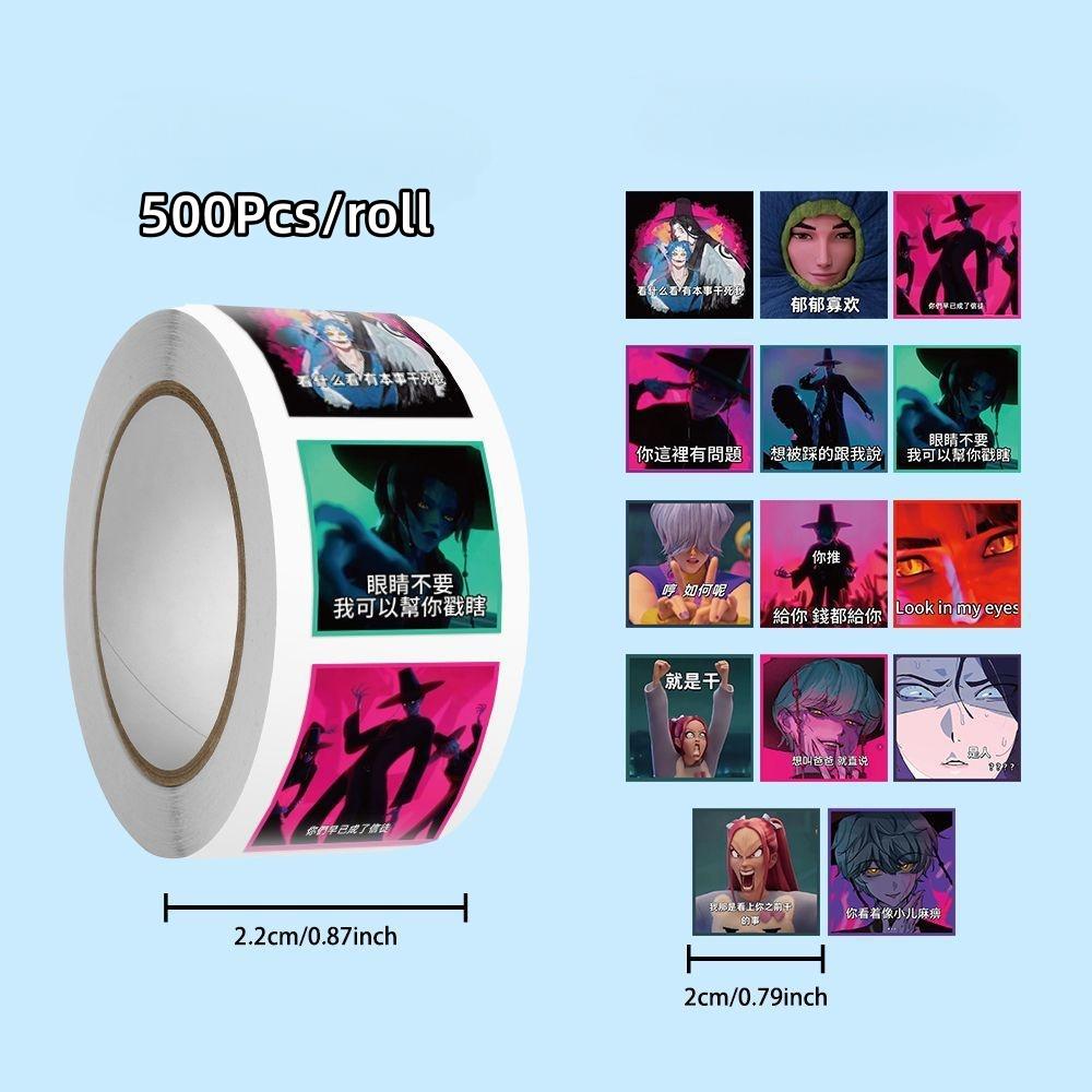 500Pcs/Roll Anime Kpop Demon Hunters Stickers Diy Scrapbooking Phone Luggage Skateboard Waterproof Decal Child Toy Gift