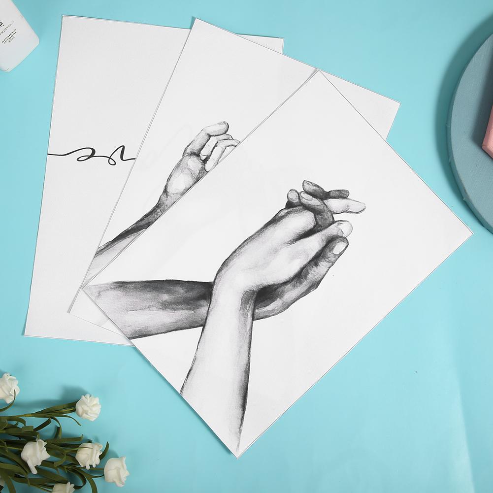 3Pcs 21x30cm Simple Abstract Drawing Hand Letter Wall Art Canvas Painting Picture Decoration