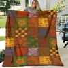 Artistic Style Patchwork Blanket Soft Light Beigefriendly, Warm Companion for Sofa, Bed, Office Suitable for All Seasons, Hypoallergenic And Machine W