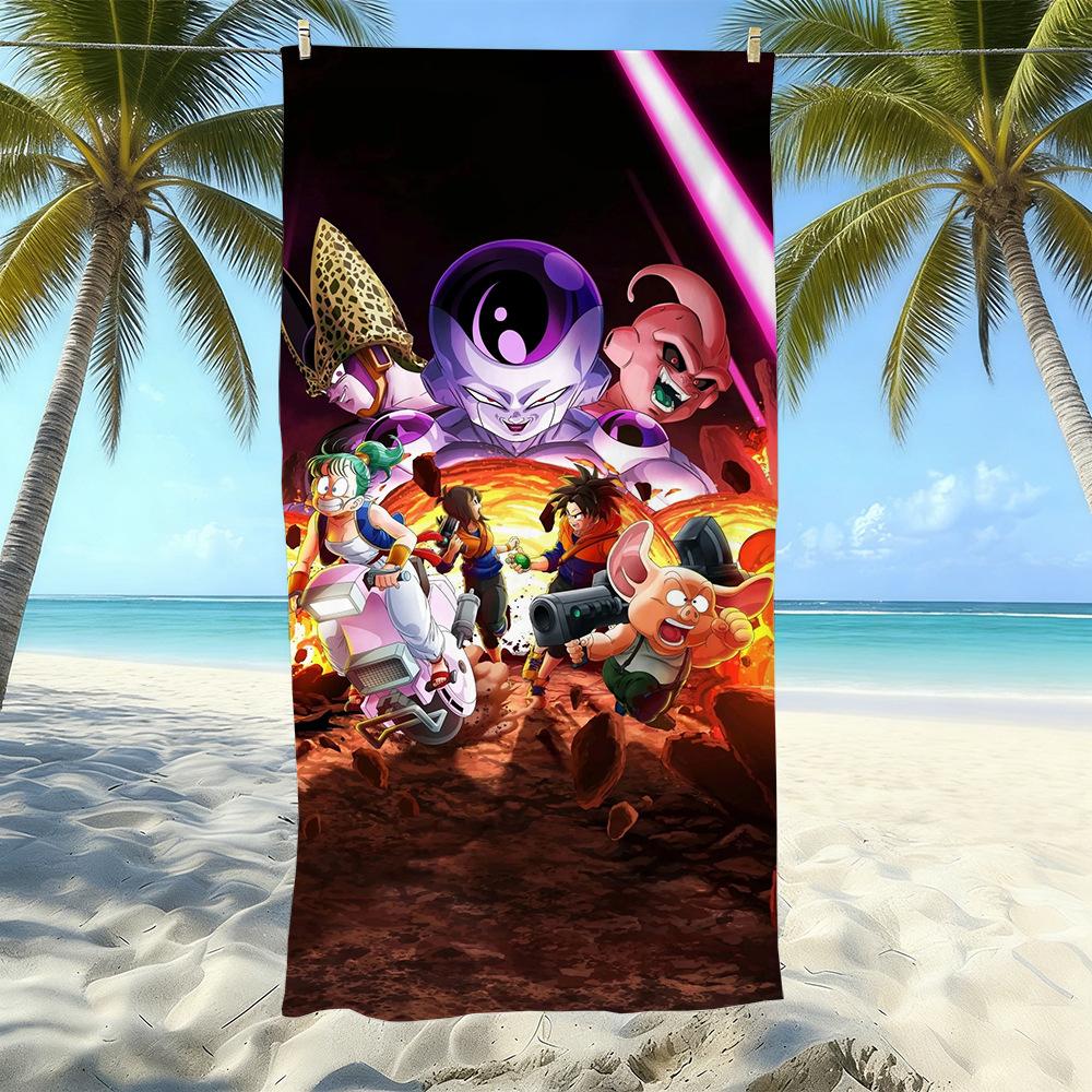 Animation Beach Towels Thickened Microfiber Quick-Drying Bath Towels Outdoor Travel Towels Can Be