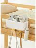 Nordic Style Bedside Hanging Storage Organizer Basket with Hooks & Compartments for Dorms