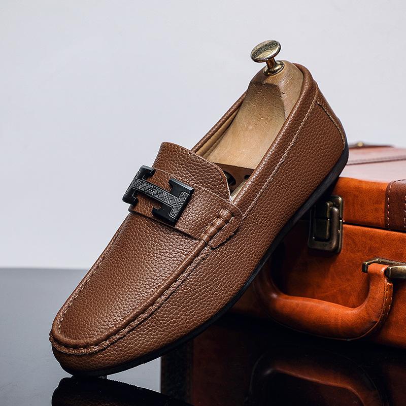 

Летняя обувь Doudou мужская обувь для вождения мужская обувь британский стиль мягкая подошва повседневная кожаная обувь мужские лоферы 44