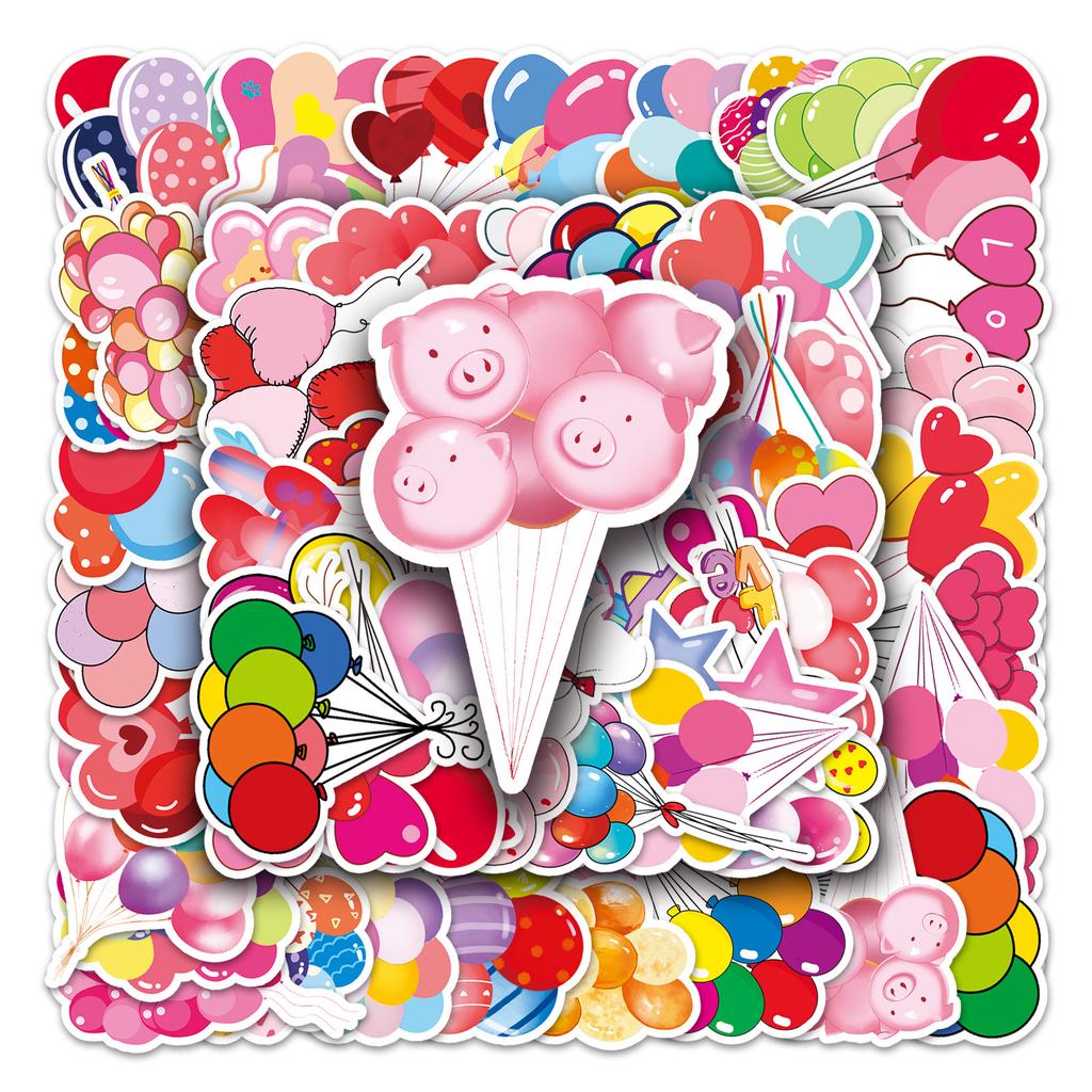 50 Balloon Bouquet Doodle Personality Cartoon Small Fresh Guka DIY Water Cup Suitcase Sticker Waterproof