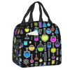 Science Chemistry Pattern Portable Lunch Box for Chemical Lab Tech Thermal Cooler Food Insulated Lunch Bag Kids School Children