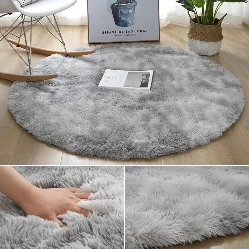 1PC Round Rug Small Fluffy Carpet for Bedroom Shaggy Circular Rug Cute Room Decoration for Bedroom Kids Room Nursery Room