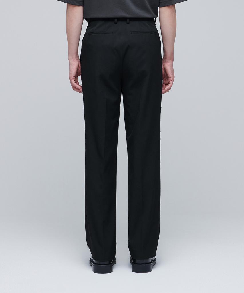 Musinsa Standard [Stitching Detail] Raw Edge Cutting Wide Slacks [Black]