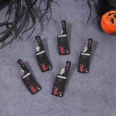 5PCS Halloween Resin Hair Clip Set Scary Axes Designs For Women Men Kids Themed Party Accessories