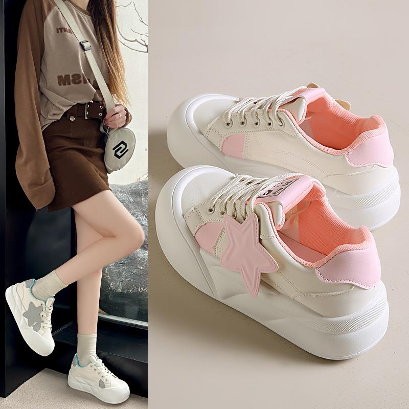 Fashion Sports Women Sneakers Breathble Vulcanized Shoes Pu Cute Cat Cartoon Lace Up Casual White Women Shoes Zapatos De Mujer Female