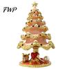 Christmas Anniversary Gift Tree Jewelry Box, Enamel Inlay Alloy Organizer, Vintage Style Trinket Box Compact Decorative Ornament for Dressing