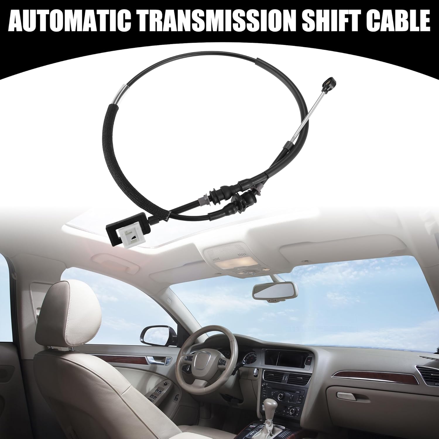 Automatic Transmission Gear Shifter Control Cable - Auto Trans Shifter Cable - for Ford for Mustang 2005-2010 Metal Black - 1 PC