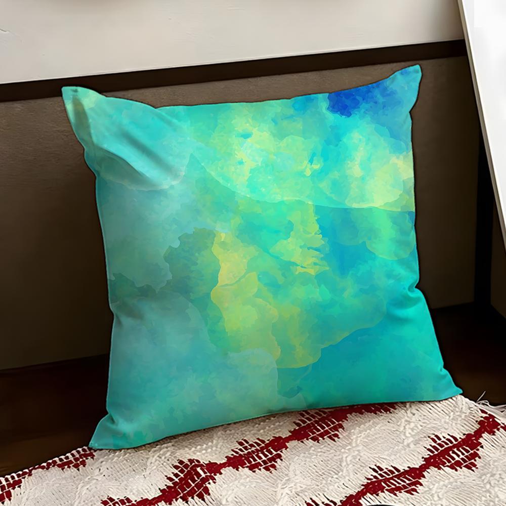 Icy Ice Blue Fluid Flame Cushion Cover Reversible Soft Durable Pillow Cover Home Car MultiScene Use for Daily Comfort