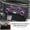 Center Console Air Condition Headlight Switch Knob Trim Ring Cover For Ford F150