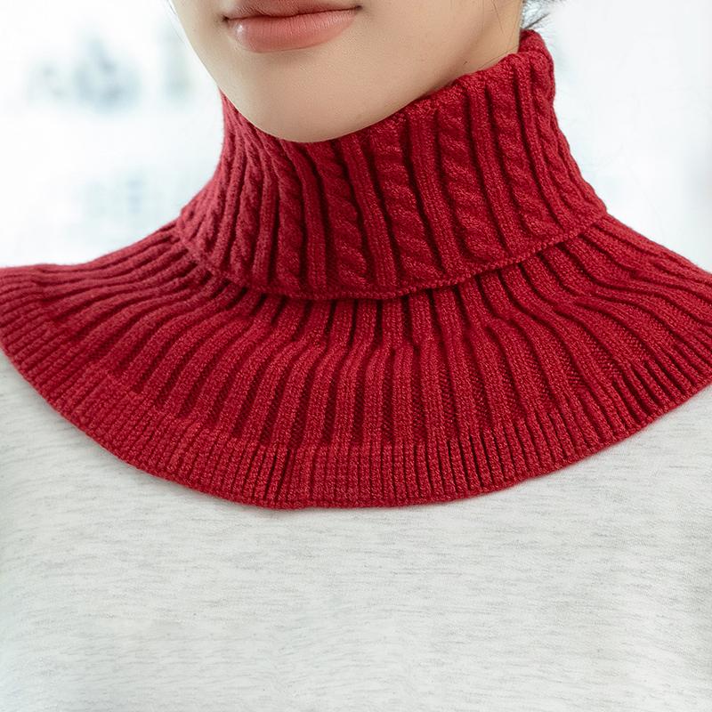 1Pc Solid Color Fashion Knitted Windproof Women Detachable Fake Collar Warmer Neck Turtleneck