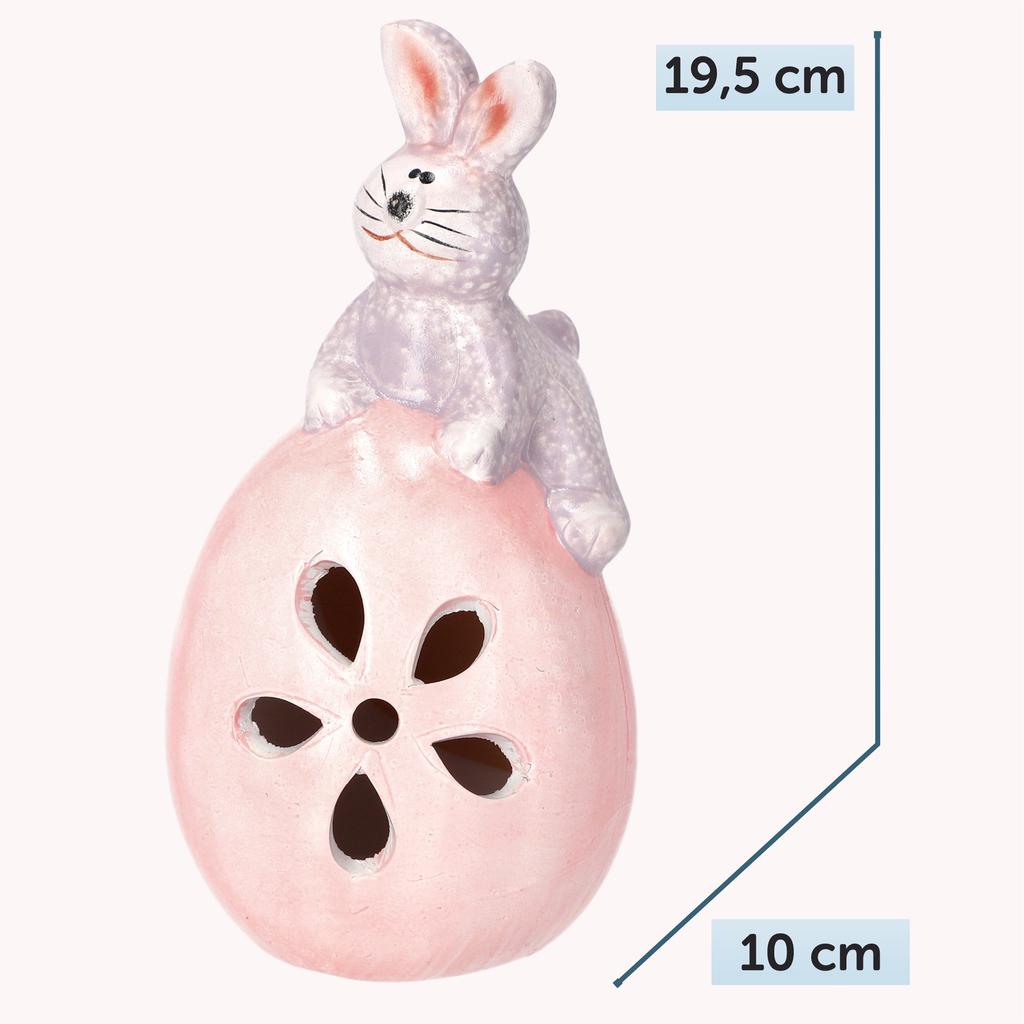 KADAX Easter Bunny Figurine On Egg Ceramic