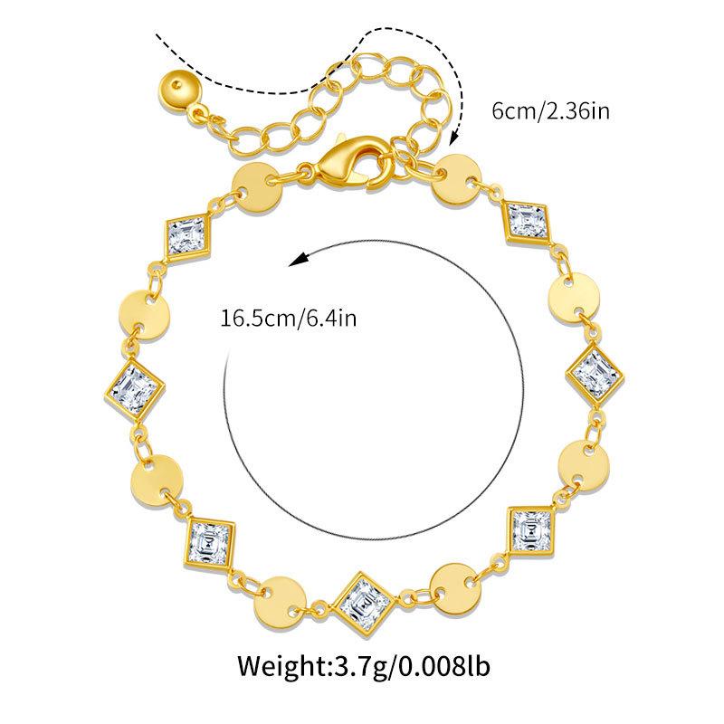 Geometric Rhombus Chain Bracelet Small Round Piece Fashion Jewelry For Women