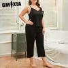 GMXIA Plus Size Camisole Pajamas Women Summer Two-piece Homewear