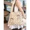 Retro Bag Women's 2024 New Love Letter Tote Large Capacity Versatile Casual Commuting Pleated Bow Shoulder Bag