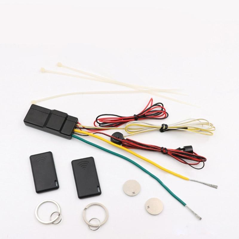 Car Engine Lock Alarm 2.4G Rfid- Wireless Engine Lock Alarm System Anti-slip Circuit Cut Off Automatic Unlock Device 12V