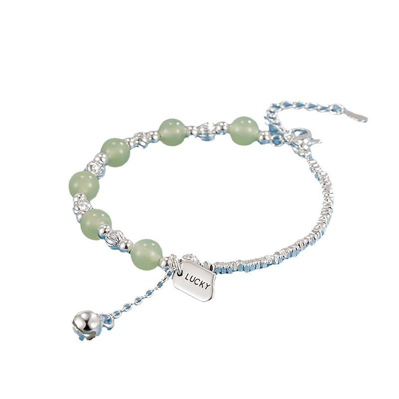 Crushed Silver Jade Beaded Bracelet - Chinese Retro Style Women's National Fashion