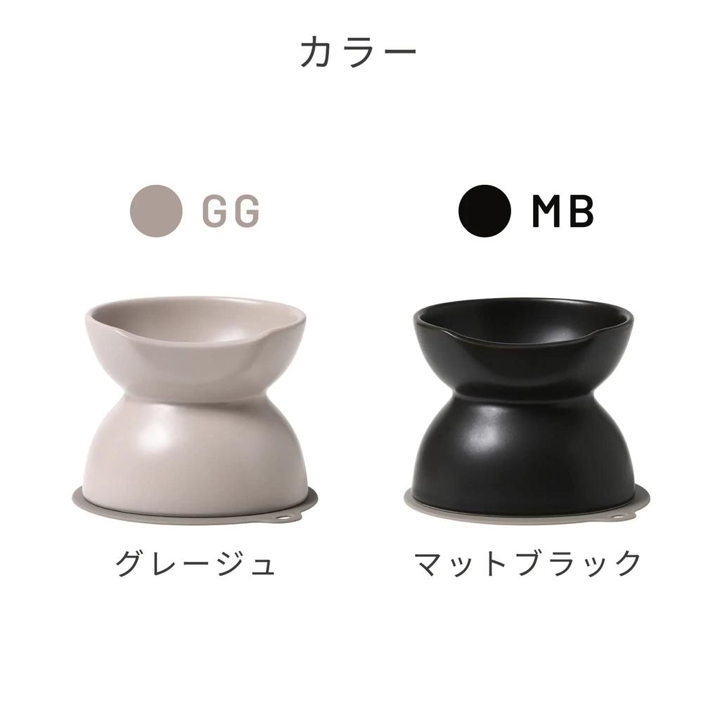 INK by HARIO TRD. Ceramic Pet Bowl, Tall, Matte Black, Adjustable Height for Water and Food, for Small and Medium Dogs