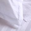 100% Cotton Striped Hotel White Bedding Set - Sateen Stripe, 4-Piece.