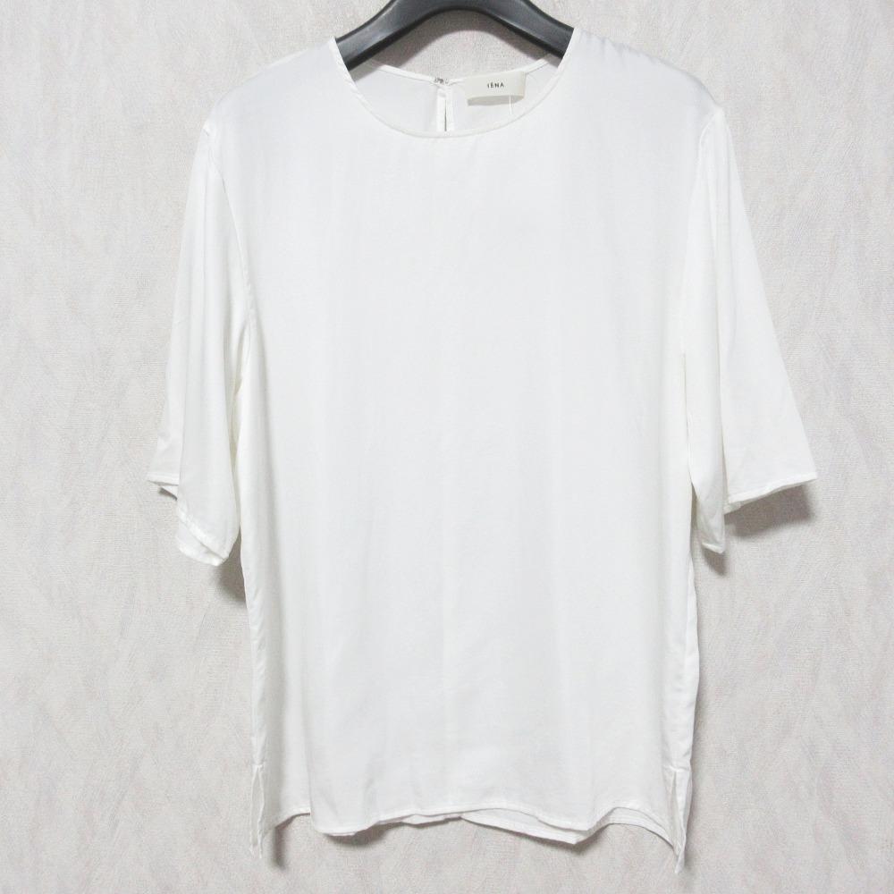 [Used] Good Condition 24SS IENA Cupra Nylon Satin T Blouse Half Sleeve Pullover Cut and Sewn 24051900406010 F White Women s Luxs Brand Used Clothing